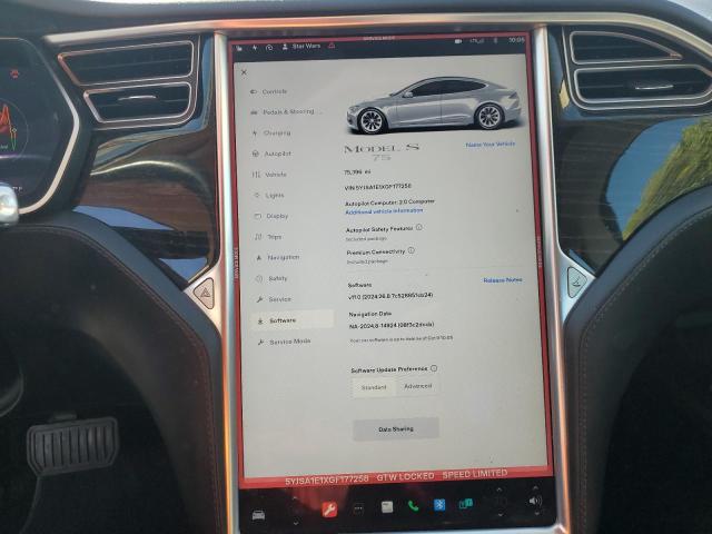 5YJSA1E1XGF177258 - 2016 TESLA MODEL S SILVER photo 9