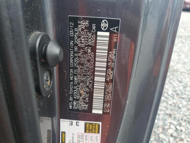 JTKJF5C71C3042049 - 2012 TOYOTA SCION TC ნაცრისფერი ფოტო 12