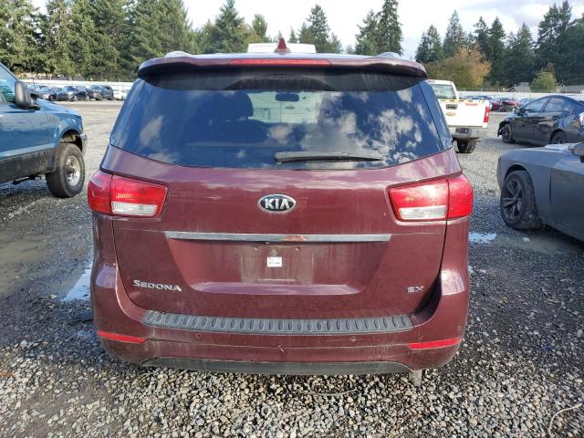 KNDMC5C12F6028074 - 2015 KIA SEDONA EX BURGUNDY photo 6