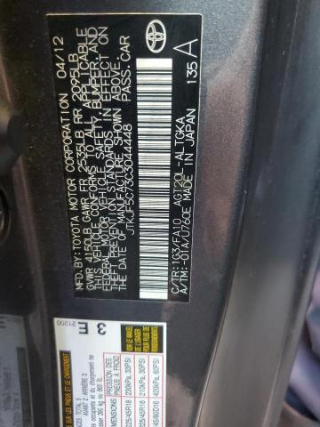 JTKJF5C73C3044448 - 2012 TOYOTA SCION TC 黑色 照片 13