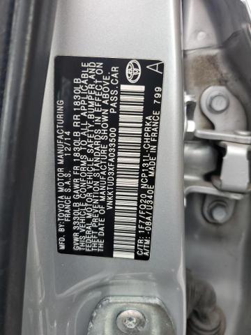 VNKKTUD3XFA033500 - 2015 TOYOTA YARIS SILVER photo 12