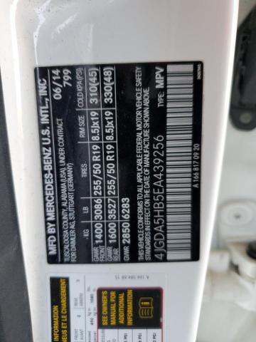 4JGDA5HB5EA439256 - 2014 MERCEDES-BENZ ML 350 4MATIC WHITE photo 13