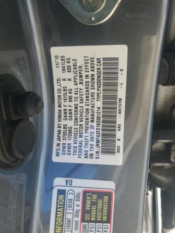 JHMFA3F21BS001214 - 2011 HONDA CIVIC HYBRID BLUE photo 12