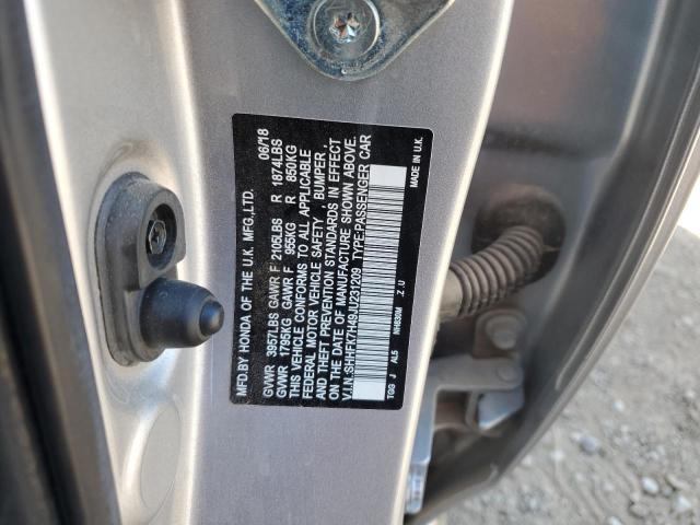 SHHFK7H49JU231209 - 2018 HONDA CIVIC SPORT 银色 照片 12