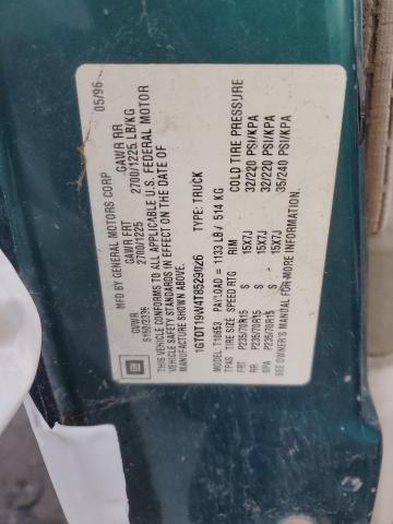 1GTDT19W4T8529026 - 1996 GMC SONOMA GREEN photo 12