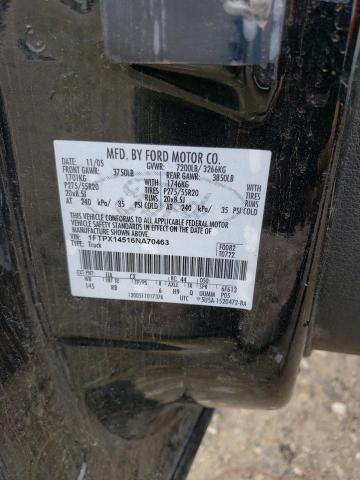 1FTPX14516NA70463 - 2006 FORD F150 BLACK photo 13