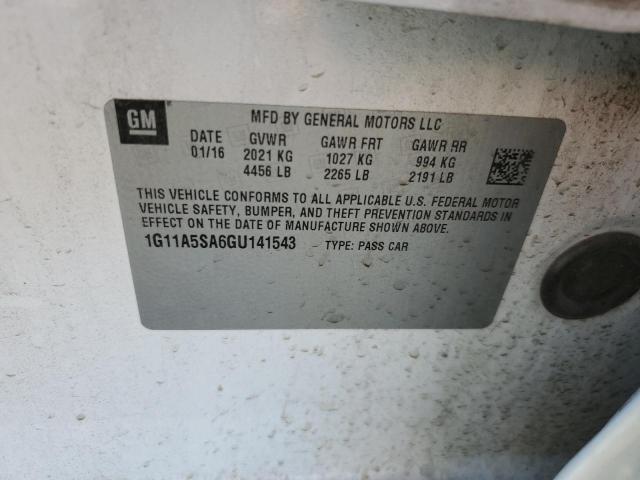 1G11A5SA6GU141543 - 2016 CHEVROLET MALIBU LIM LS WHITE photo 12