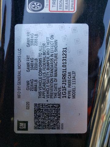 1G1FJ1R61L0131231 - 2020 CHEVROLET CAMARO ZL1 BLACK photo 13