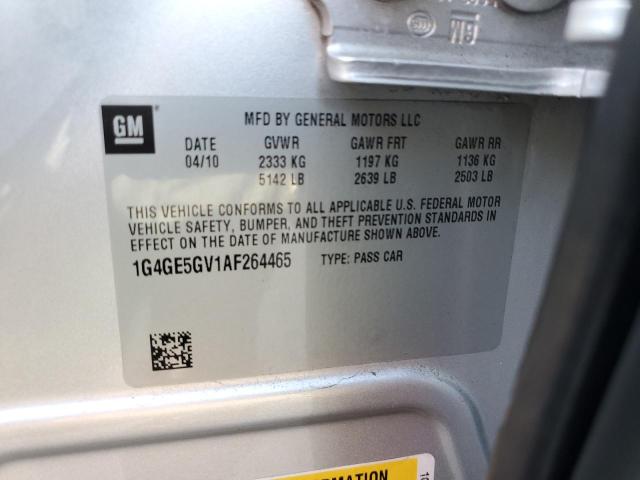 1G4GE5GV1AF264465 - 2010 BUICK LACROSSE CXS SILVER photo 12