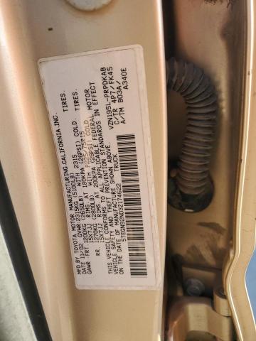 5TEGN92N03Z174622 - 2003 TOYOTA TACOMA DOUBLE CAB PRERUNNER TAN photo 12