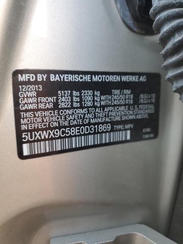 5UXWX9C58E0D31869 - 2014 BMW X3 XDRIVE28I BEIGE photo 13