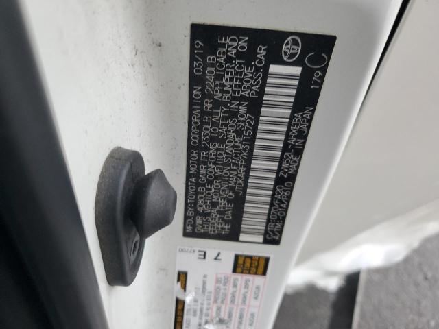 JTDKARFP7K3115727 - 2019 TOYOTA PRIUS PRIM 白色 照片 13