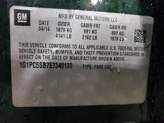 1G1PC5SB7E7349133 - 2014 CHEVROLET CRUZE LT GREEN photo 12