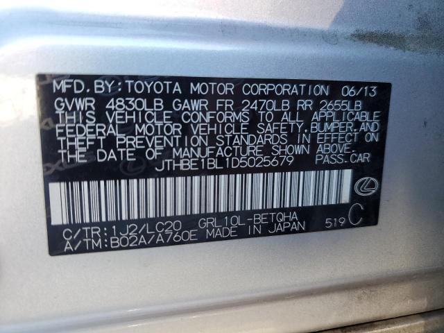 JTHBE1BL1D5025679 - 2013 LEXUS GS 350 SILVER photo 13