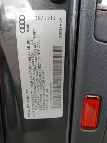 WAUC4CF57PA047937 - 2023 AUDI S5 PREMIUM PLUS ნაცრისფერი ფოტო 12