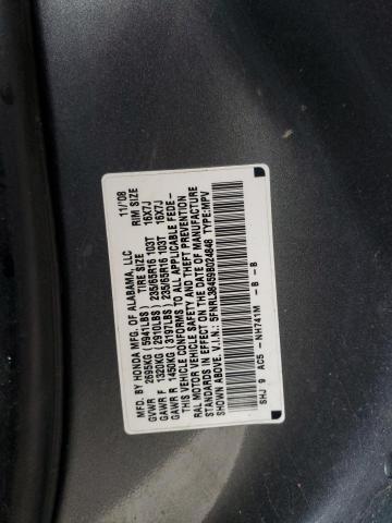 5FNRL38459B024848 - 2009 HONDA ODYSSEY EX GRAY photo 12