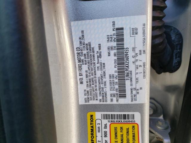 1LN6L9SKXJ5609455 - 2018 LINCOLN CONTINENTA SELECT SILVER photo 12