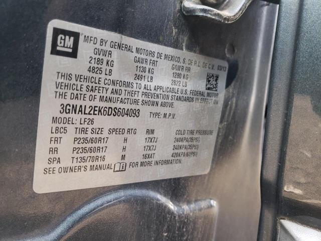 3GNAL2EK6DS604093 - 2013 CHEVROLET CAPTIVA LS ნაცრისფერი ფოტო 13