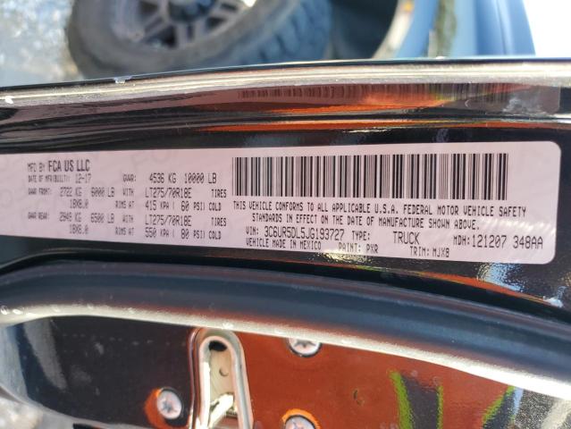 3C6UR5DL5JG193727 - 2018 RAM 2500 SLT შავი ფოტო 12