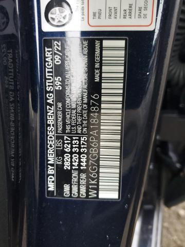 W1K6G7GB6PA184876 - 2023 MERCEDES-BENZ S 580 4MATIC BLUE photo 12