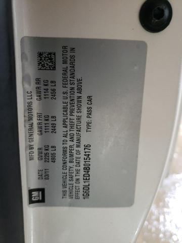 1G6DL1ED4B0154176 - 2011 CADILLAC CTS PERFORMANCE COLLECTION Білий фото 12