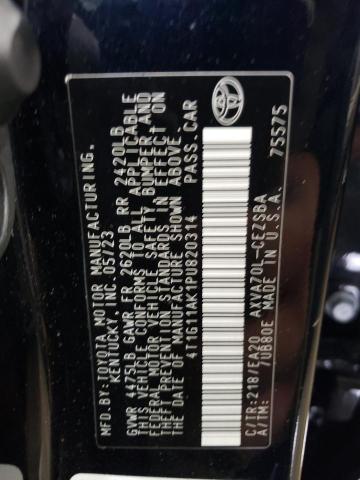 4T1G11AK1PU820314 - 2023 TOYOTA CAMRY SE NIGHT SHADE BLACK photo 12