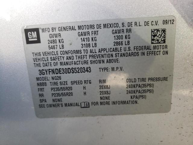 3GYFNDE30DS520343 - 2013 CADILLAC SRX PERFORMANCE COLLECTION Күміс фото 13