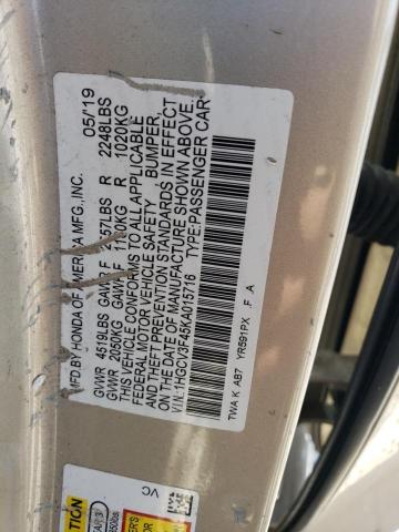 1HGCV3F45KA015716 - 2019 HONDA ACCORD HYBRID EX CREAM photo 13