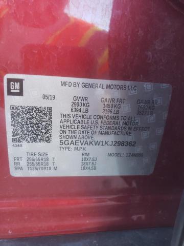 5GAEVAKW1KJ298362 - 2019 BUICK ENCLAVE ESSENCE 红色 照片 14