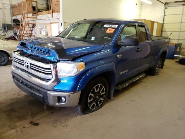 5TFUY5F10GX570198 - 2016 TOYOTA TUNDRA DOUBLE CAB SR/SR5 BLUE photo 1