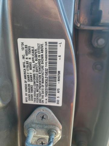 1HGES163X5L015832 - 2005 HONDA CIVIC DX VP GRAY photo 12