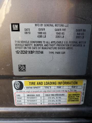 1G1ZC5E1XBF170744 - 2011 CHEVROLET MALIBU 1LT BEIGE photo 12