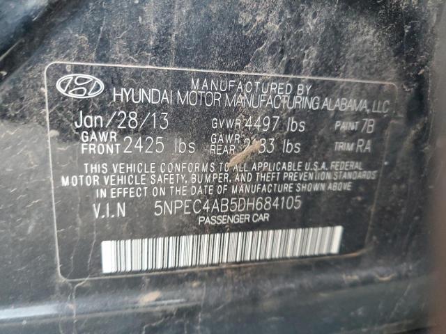 5NPEC4AB5DH684105 - 2013 HYUNDAI SONATA SE BLACK photo 12