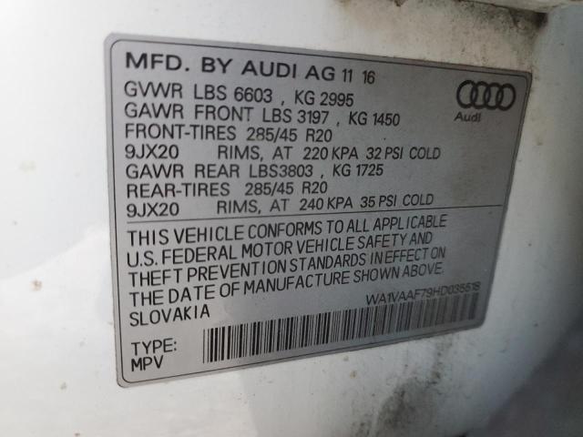WA1VAAF79HD035518 - 2017 AUDI Q7 PRESTIGE WHITE photo 13