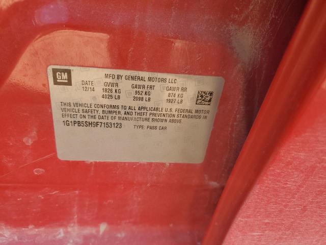 1G1PB5SH9F7153123 - 2015 CHEVROLET CRUZE LS RED photo 12