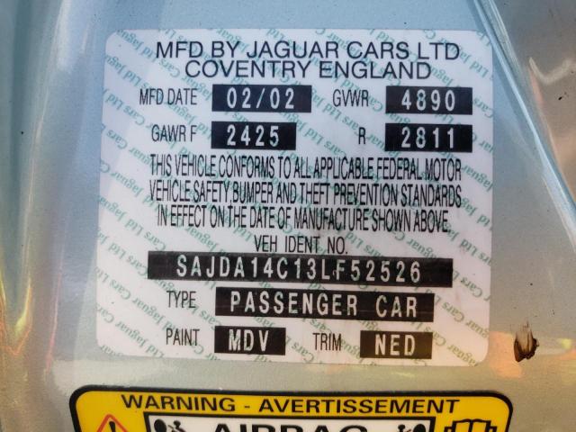 SAJDA14C13LF52526 - 2003 JAGUAR XJ8 BLUE photo 12