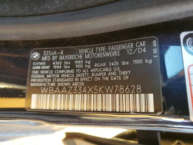 WBAAZ334X5KW78628 - 2005 BMW 325 IS SULEV BLUE photo 12