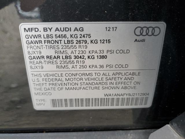 WA1ANAFY9J2112904 - 2018 AUDI Q5 PREMIUM GRAY photo 13