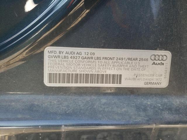 WAUBFAFL0AN041972 - 2010 AUDI A4 PREMIUM GRAY photo 12