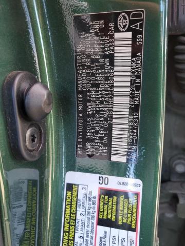 2T1BURHE7EC180687 - 2014 TOYOTA COROLLA L GREEN photo 12