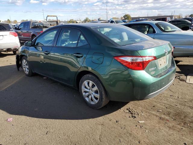 2T1BURHE7EC180687 - 2014 TOYOTA COROLLA L GREEN photo 2