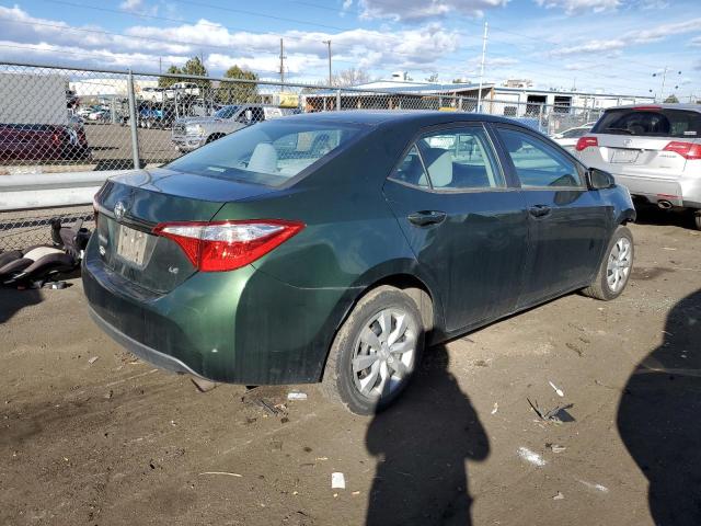 2T1BURHE7EC180687 - 2014 TOYOTA COROLLA L GREEN photo 3