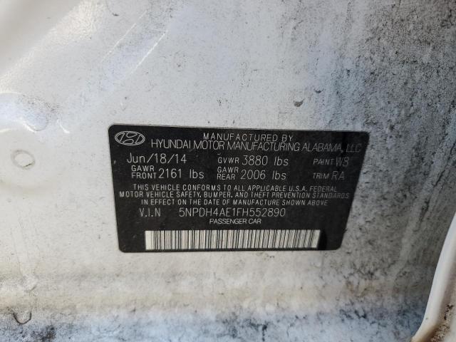 5NPDH4AE1FH552890 - 2015 HYUNDAI ELANTRA SE WHITE photo 12