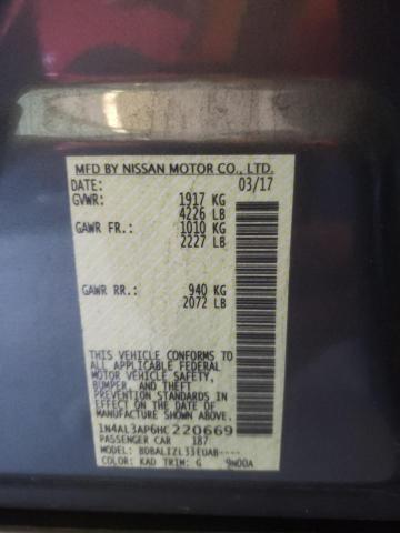 1N4AL3AP6HC220669 - 2017 NISSAN ALTIMA 2.5 GRAY photo 13