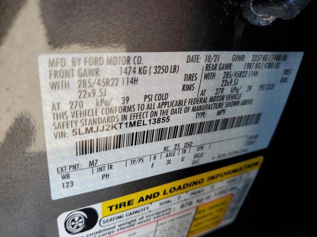 5LMJJ2KT1MEL13855 - 2021 LINCOLN NAVIGATOR RESERVE GRAY photo 13