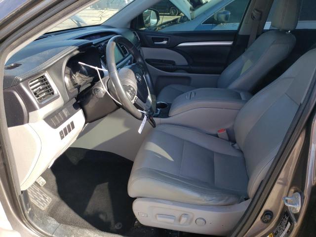 5TDKKRFHXES011810 - 2014 TOYOTA HIGHLANDER XLE GRAY photo 7