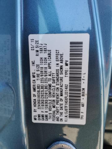 5J6TF1H5XFL001482 - 2015 HONDA CROSSTOUR EXL Mavi foto 12