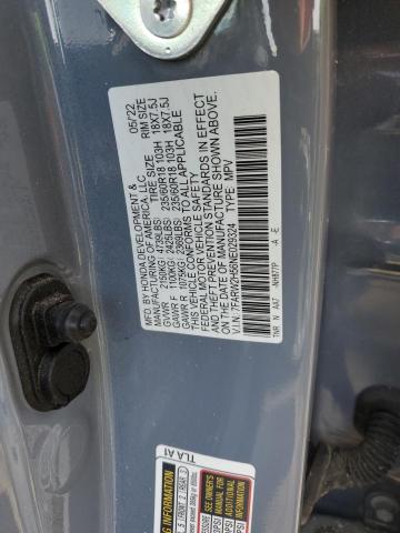 7FARW2H56NE029324 - 2022 HONDA CR-V EX GRAY photo 12