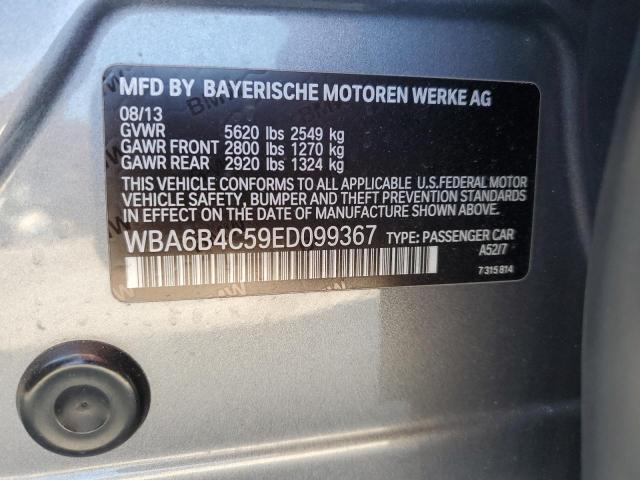 WBA6B4C59ED099367 - 2014 BMW 650 XI GRAN COUPE GRAY photo 12