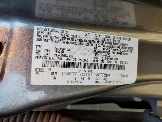 1FADP3K24DL273319 - 2013 FORD FOCUS SE GRAY photo 12